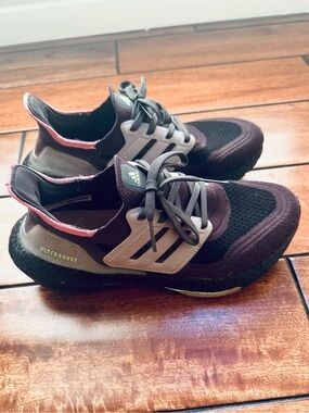 Adidas Ultraboost 21 Black Grey Carbon Ice Purple Running Sneakers